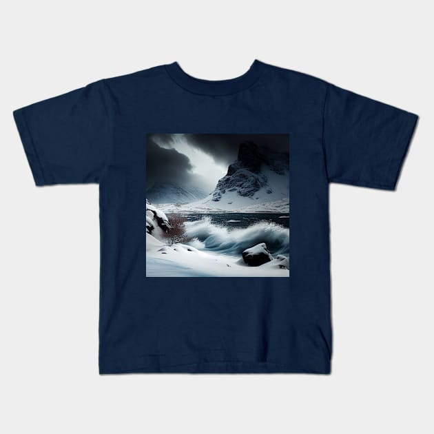 wild winter nature Kids T-Shirt by aiprintbasket